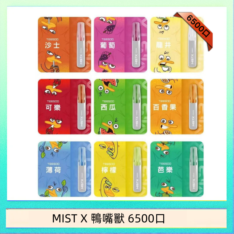 MIST X 鴨嘴獸 6500口 MIST X 鴨嘴獸 6500口一次性拋棄式電子煙|陶瓷芯更穩定